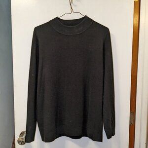 Allison Daley Black Knit Mock Neck Sweater Large Soft